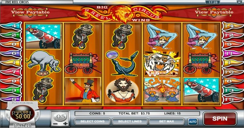 Play in 5 Reel Circus Slot Online from Rival Gaming for free now | www.plrtips.com