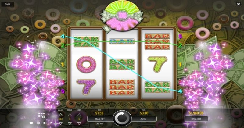 Play in Dollars to Donuts Slot Online from Rival Gaming for free now | www.plrtips.com