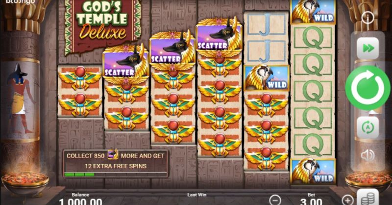 Play in God's Temple Deluxe slot online from Booongo for free now | www.plrtips.com